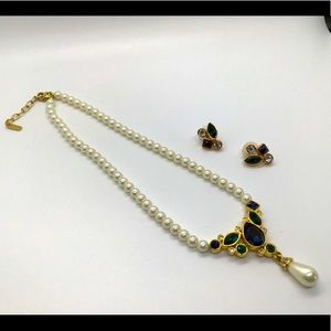 Vendome vintage pearl and rhinestone